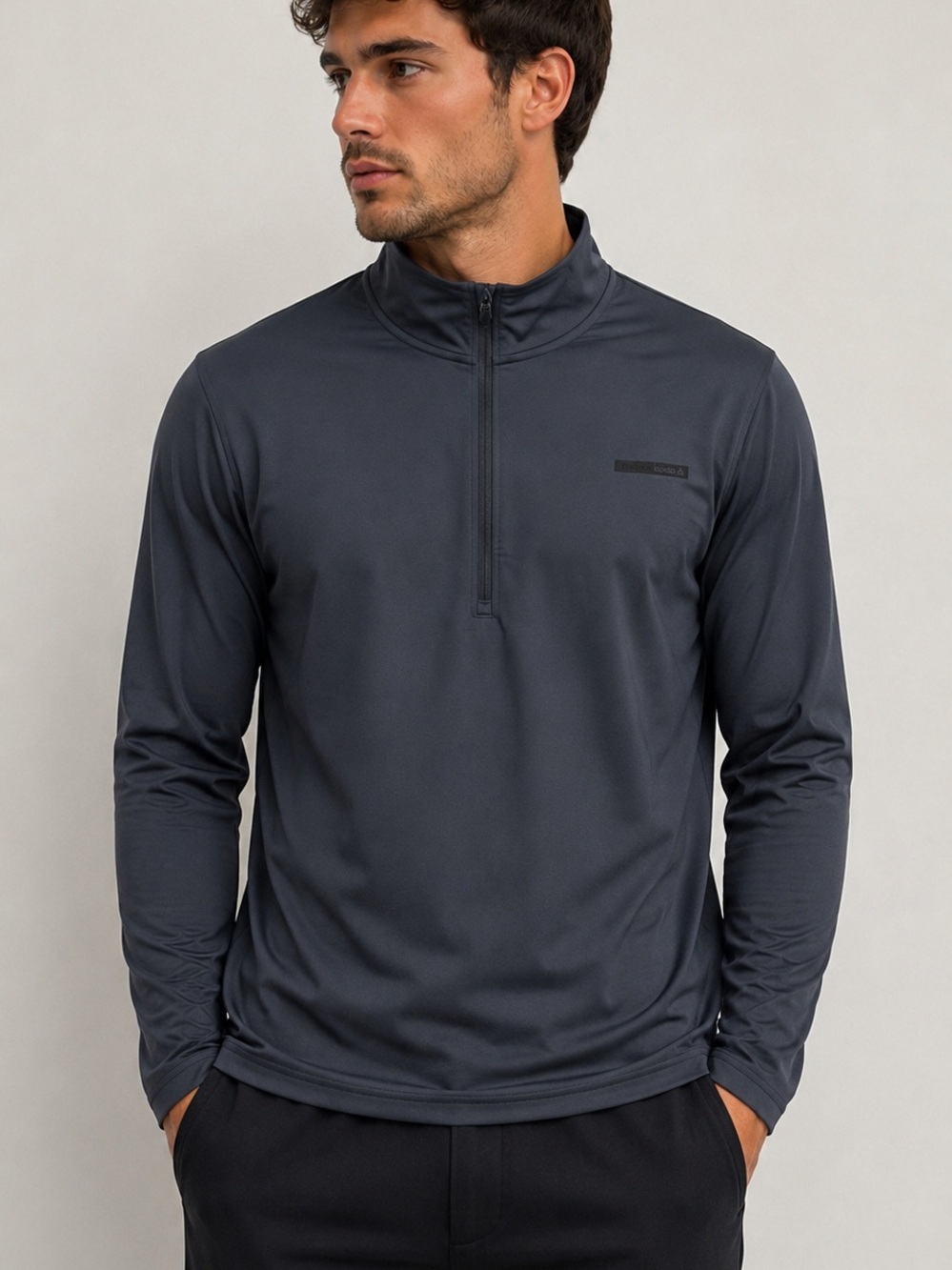 Reebok Men's Charcoal Half-Zip Performance Jacket
